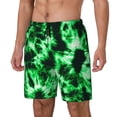 thumbnail image 1 of Honeii Green Tie Dye Print Men's Swim Shorts,Mens Swim Trunks,Breathable Mesh Beach Shorts for Swimming,Surfing, and Beach Activities-XX-Large, 1 of 6