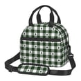 thumbnail image 1 of Honeii Green White Christmas Tree Lumberjack Plaid Print Lunch Box,Insulated Lunch Bag,Lunch Tote Bags,Leakproof Cooler Lunch Case for Travel Work Picnic, 1 of 7