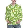 thumbnail image 1 of Honeii Green White Flowers Pattern Womens Oversized Hoodies Long Sleeve Sweatshirts Pullover Fall Outfits with Pocket-XX-Large, 1 of 7