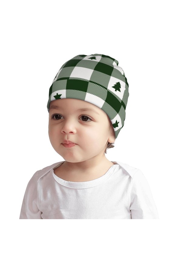 Green White Lumberjack Plaid or Baby Beanie 0-6 Months 6-12-24 Months Kids Winter Hat,Toddler Beanies Baby Girl Boy Hat Warm Cap for Baby, Infant, Toddler-Large
