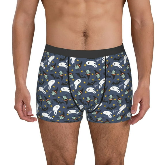 Honeii Halloween A Print Mens Boxer Briefs Breathable,Boxer Brief for Men, Moisture-Wicking Underwear-Large