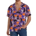 thumbnail image 1 of Honeii Halloween Black Cats for Men's Short-Sleeved Button-Up Collared Shirt Featuring A Pocket, Perfect for Beach Vacations, And Travel Adventures.-Small, 1 of 5