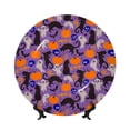 thumbnail image 1 of Honeii Halloween Black Cats Print Elegant Bone China Decorative Plate, Porcelain Plate,Art Crafts,Ceramic Ornaments for Home Office Wall Decor-10in, 1 of 4
