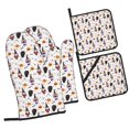 thumbnail image 1 of Honeii Halloween Gnome Pattern Oven Mitts and Pot Holders, Silicone Oven Gloves,500 F Heat Resistant Oven Mitts Sets, 4PCS, 1 of 6