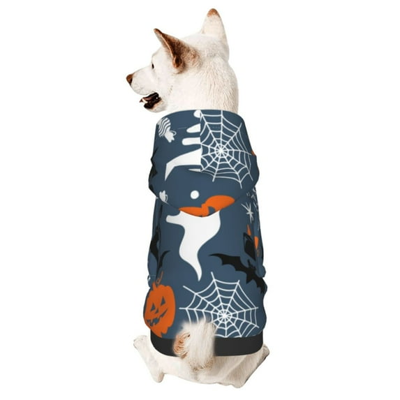 Honeii Halloween Print Small Dog Hoodies Pet Hooded Sweatshirts Fall Winter Puppy Cat Sweaters Warm Clothes for Small Dogs Outfits Costume-XX-Large