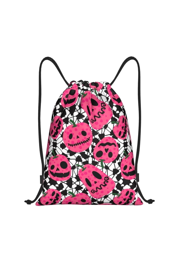 Halloween Pumpkins Print Drawstring Backpack,Drawstring Bags String Backpack Gym Cinch Sack Backpack Sport Bag Draw-Small