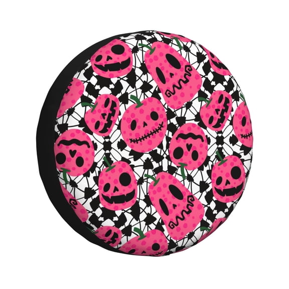 Honeii Halloween Pumpkins Print Tire Covers, Waterproof Anti-UV Sun Snow Rain Tire Covers for Trailers, RV, Camper, SUV, Truck-16 inch
