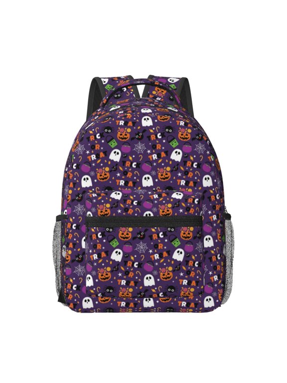 Halloween Sweet Candy Print Backpack for School,15.6 inch Laptop Back Pack for High School and College Students, Waterproof Computer Bookbag-One Size