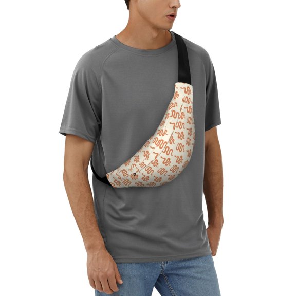 Honeii Hand Drawn Snake Pattern Sling Bag for Women Men Crossbody Sling Backpack Travel Hiking Chest Bag Daypack