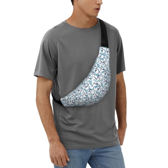 Honeii Hand Drawn Snake Pattern Sling Bag for Women Men Crossbody Sling Backpack Travel Hiking Chest Bag Daypack