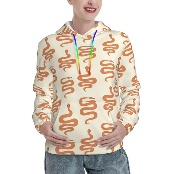 Honeii Hand Drawn Snake Pattern Womens Oversized Hoodies Long Sleeve Sweatshirts Pullover Fall Outfits with Pocket-Large