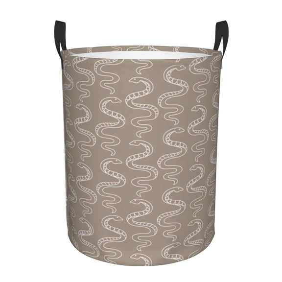 Honeii Hand Drawn Snake Print Laundry Hamper Basket,Baby Nursery Woven Storage Basket for Toys Bin,Pillows,Blankets,Clothes-Medium