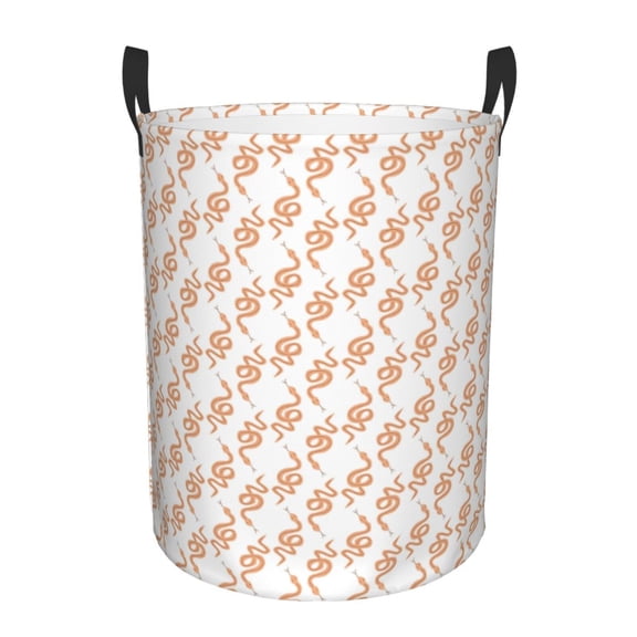 Honeii Hand Drawn Snake Print Laundry Hamper Basket,Baby Nursery Woven Storage Basket for Toys Bin,Pillows,Blankets,Clothes-Medium