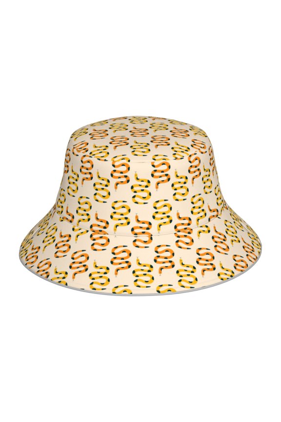 Hand Drawn Snake for Unisex Bucket Hat Waterproof Rain Hat Reversible Shiny Rave Bucket Hat for Concert Festival Boonie Cap