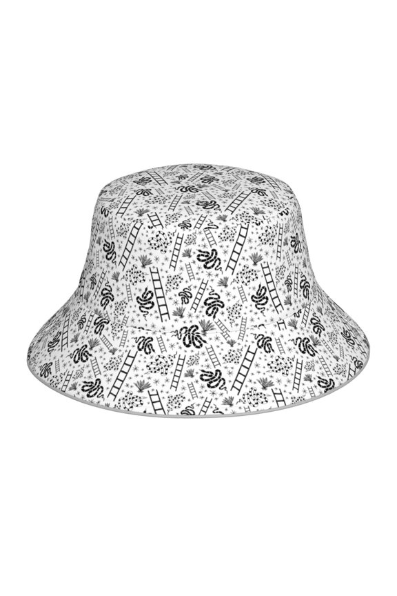 Hand Drawn Snake for Unisex Bucket Hat Waterproof Rain Hat Reversible Shiny Rave Bucket Hat for Concert Festival Boonie Cap