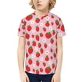 thumbnail image 1 of Honeii Hand Drawn Strawberry Print Kids Boy T-Shirt,Breathable Round Neck Tee,Stylish Summer Tee for Boys, for Outdoor Activities and Casual Wear, 1 of 7