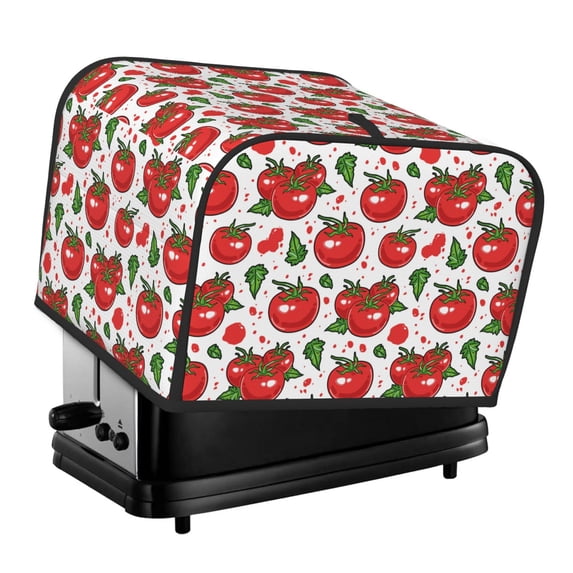 Honeii Hand Drawn Tomatoes Print 4 slice Toaster Cover, Two Slice Toaster Dust-proof Cover For Kitchen Small Appliance and Fingerprint Protection