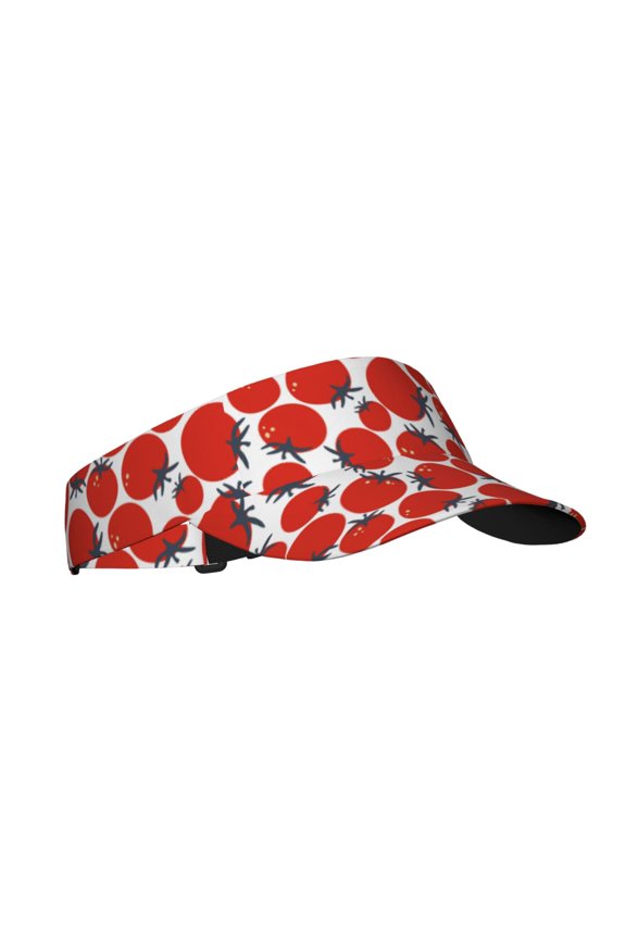 Hand Drawn Tomatoes Print Adult Sunscreen Visor Cap, Adjustable Sun Protection Hat,Sun Visor Hats,UV Protection Outdoor Sports Golf Running Sun Caps