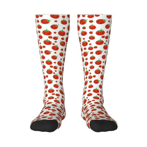 Honeii Hand Drawn Tomatoes Print Long Socks,Novelty Design Socks Gift for Men and Women,Crew Socks,Calf Socks
