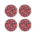thumbnail image 1 of Honeii Hand Drawn Tomatoes print Leather Coaster Set of 4, ideal for safeguarding your furniture from drinks spills and effortless cleanup-Round Shape, 1 of 6