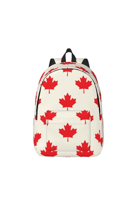 Happy Canada Day Print Canvas College Laptop Backpack, Durable Rucksack Travel Notebook Bag School Backpack Book Bag for Men Women-Small