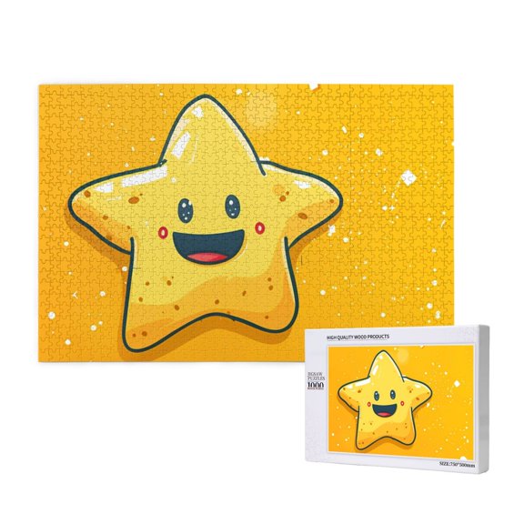 Honeii Happy Cartoon Star Pattern 1000 Piece Puzzles for Adults, Jigsaw Puzzles