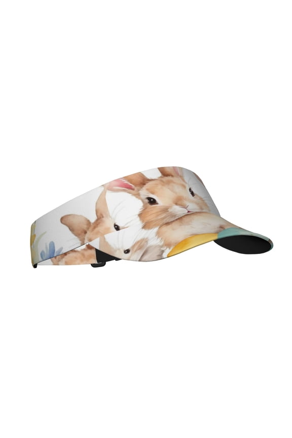 Happy Easter Print Adult Sunscreen Visor Cap, Adjustable Sun Protection Hat,Sun Visor Hats,UV Protection Outdoor Sports Golf Running Sun Caps