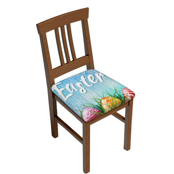 Honeii Happy Easter Print Square Cushion Cover with Elastic Band & Ties,Sofa Cushion Covers,Furniture Protector for Living Room,Washable Sofa Seat Slipcover-Six Piece