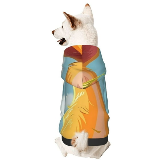 Honeii Happy Goat In Meadow Print Small Dog Hoodies Pet Hooded Sweatshirts Fall Winter Puppy Cat Sweaters Warm Clothes for Small Dogs Outfits Costume-Medium