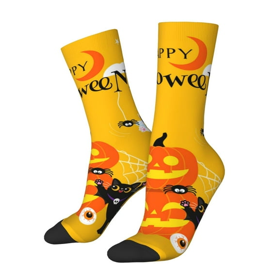 Honeii Happy Halloween1 Print Adult Socks,Crew Socks,Casual Calf Socks,Daily Wear Socks for Men & Women, Perfect for Sports, Casual and Everyday Use