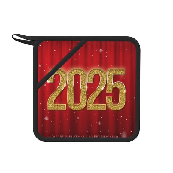 Honeii Happy New Year 2025 for Silicone Trivets for Hot Pots and Pans -Trivet Mat - Heat Resistant Silicone Trivet - Hot Plate Mats