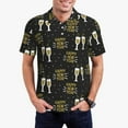 thumbnail image 1 of Honeii Happy New Year print Polo Shirt, a classic short-sleeved, button-down golf shirt designed for menSmall, 1 of 6