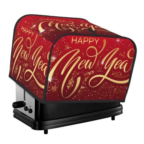 Honeii Happy New Year2 Print 4 slice Toaster Cover, Two Slice Toaster Dust-proof Cover For Kitchen Small Appliance and Fingerprint Protection