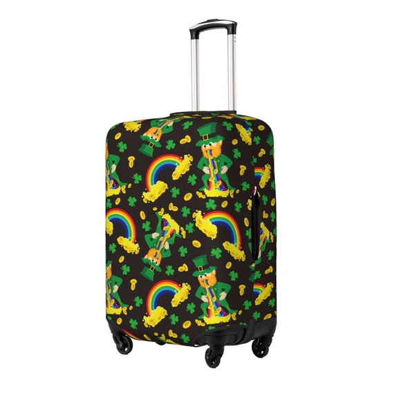 Honeii Happy St. Patrick's Day Elastic Luggage Cover, featuring double-sided printing, is the ideal companion for travel, business trips, and daily use(not included suitcase )-Medium