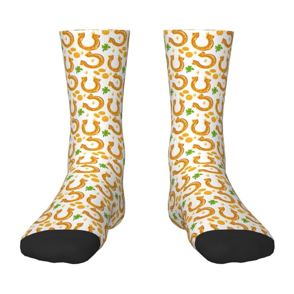 Honeii Happy St. Patrick's Day Print Children's Colorful Socks,Unisex Kids and Toddlers' Cushioned Sock,Kids Athletic Crew Socks,for Everyday Wear and Sports