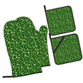 thumbnail image 1 of Honeii Happy St. Patrick's day Pattern Oven Mitts and Pot Holders, Silicone Oven Gloves,500 F Heat Resistant Oven Mitts Sets, 4PCS, 1 of 6