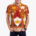 thumbnail image 1 of Honeii Happy Thanksgiving Three Gnomes print Polo Shirt, a classic short-sleeved, button-down golf shirt designed for men, 1 of 6