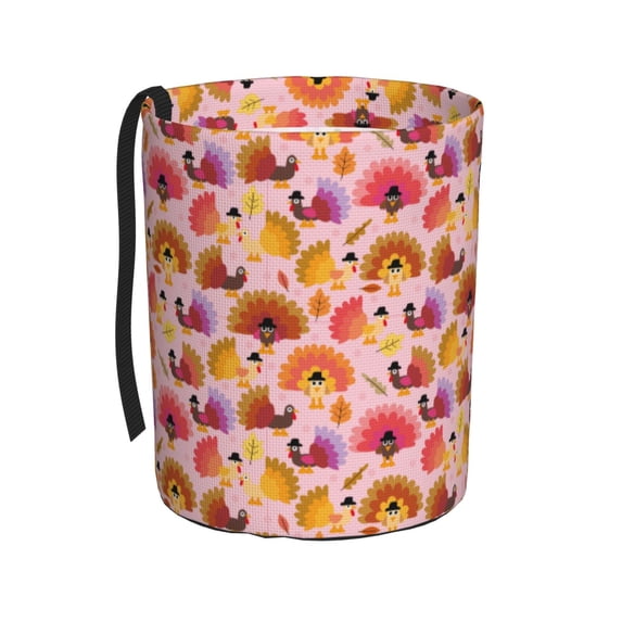 Honeii Happy Thanksgiving Turkey Print Waterproof Car Trash Can,Waterproof Portable Collapsible Trash Can,Garbage Container fits Most Cars,SUVs,and Trucks