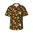 thumbnail image 1 of Honeii Harvest Pumpkins Print Men’s Hawaiian Shirt,Classic Button-Down Short Sleeve Shirt, for Beach, Vacation, and Outdoor Activities,Small, 1 of 7