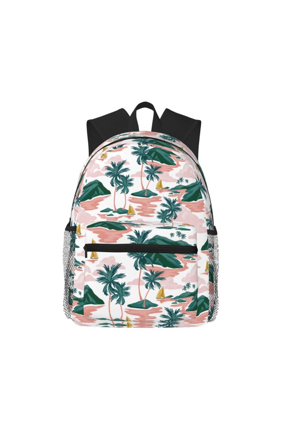 Hawaii Palms Print School Backpack,Casual Lightweight Travel Rucksack Daypack,Backpacks for College High