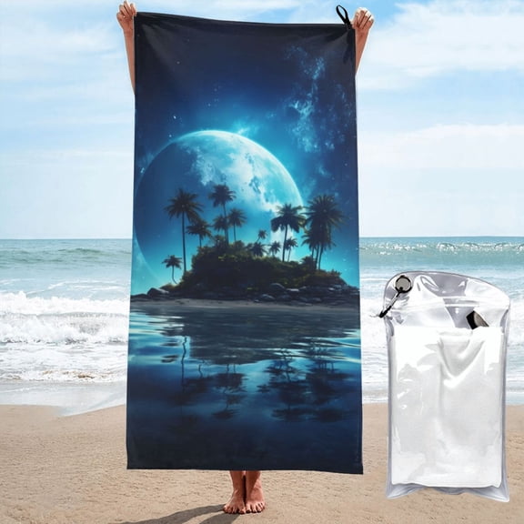 Honeii Hawaiian Beach Pirate Moon for Towels - Jumbo Bath Sheet - Highly Absorbent and Quick Dry Extra Large Bath Towel - Super Soft Quality Towel-27.5"x55"