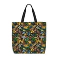 thumbnail image 1 of Honeii Hawaiian Culture Symbols Print Tote Bag, Reusable Grocery Shopping Bag,Shoulder Bag with Inner Pocket, 1 of 7