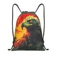 thumbnail image 1 of Honeii Hawaiian Style Bald Eagle Print Drawstring Backpack,Drawstring Bags String Backpack Gym Cinch Sack Backpack Sport Bag Draw-Medium, 1 of 6