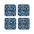 thumbnail image 1 of Honeii Hawaiian Style print Leather Coaster Set of 4, ideal for safeguarding your furniture from drinks spills and effortless cleanup-Square, 1 of 6