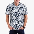 thumbnail image 1 of Honeii Hawaiian Style print Polo Shirt, a classic short-sleeved, button-down golf shirt designed for menLarge, 1 of 6