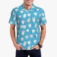 thumbnail image 1 of Honeii Healthy And Ill White Teeth print Polo Shirt, a classic short-sleeved, button-down golf shirt designed for menMedium, 1 of 6