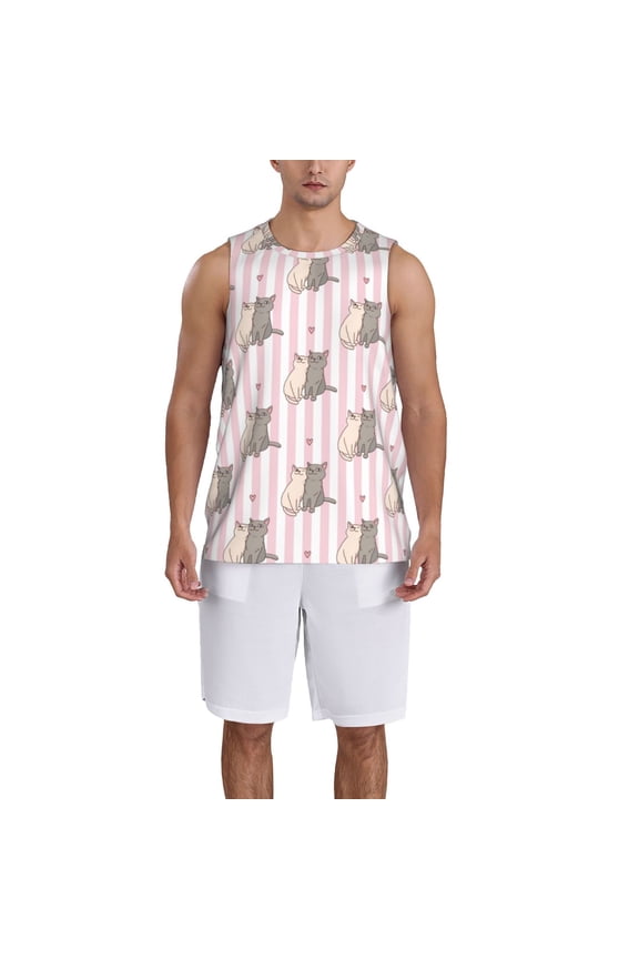 Heart Cat print basktball shirt for men and women, Unisex basketball jersey for Theme party-4X-Large