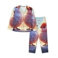 thumbnail image 1 of Honeii Heart Sky Bird Couple print Women's Pajama Sets Long Sleeve Button Down Sleepwear Nightwear Soft Pjs Lounge Sets-Medium, 1 of 7