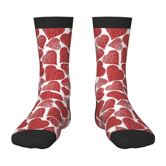 Honeii Hearts Print Children's Colorful Socks,Unisex Kids and Toddlers' Cushioned Sock,Kids Athletic Crew Socks,for Everyday Wear and Sports