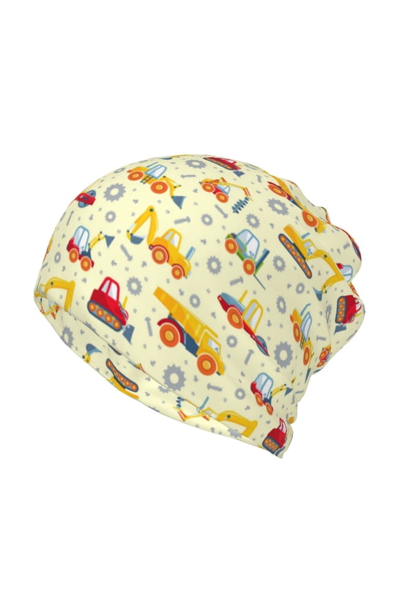 Heavy Equipment Print Winter Beanie Daily Hat - Thermal Polar Fleece Ski Running Hat Skull Cap for Men and Women,Beanie